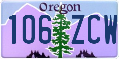 OR license plate 106ZCW