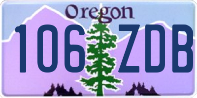 OR license plate 106ZDB