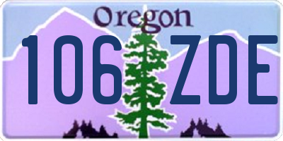 OR license plate 106ZDE