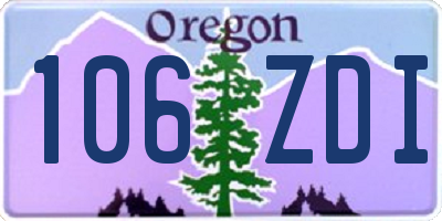 OR license plate 106ZDI