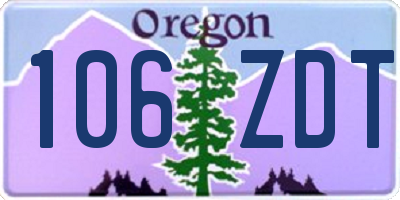 OR license plate 106ZDT