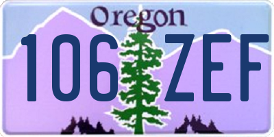 OR license plate 106ZEF
