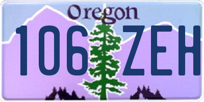 OR license plate 106ZEH