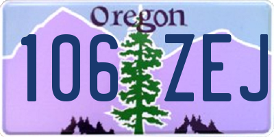 OR license plate 106ZEJ