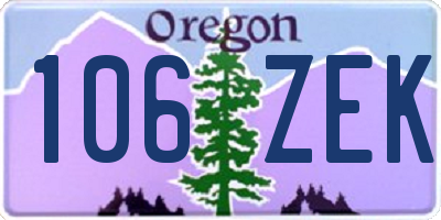OR license plate 106ZEK