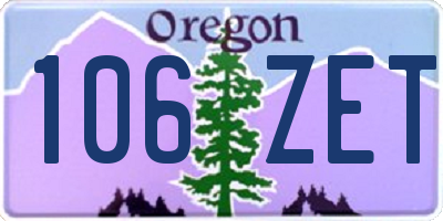 OR license plate 106ZET