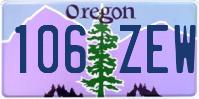 OR license plate 106ZEW