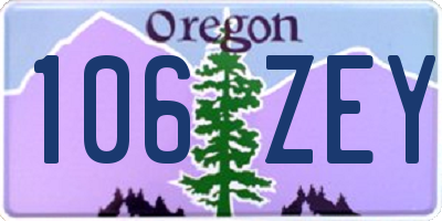OR license plate 106ZEY