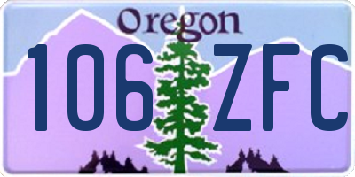 OR license plate 106ZFC