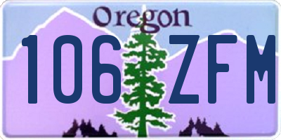 OR license plate 106ZFM