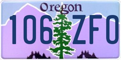 OR license plate 106ZFO