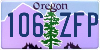OR license plate 106ZFP