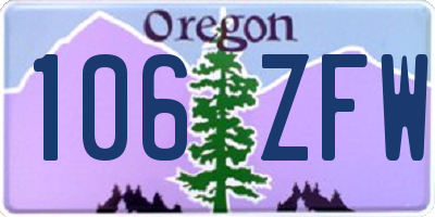 OR license plate 106ZFW