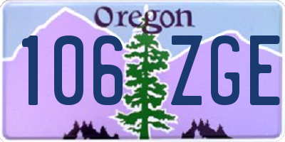 OR license plate 106ZGE