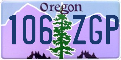 OR license plate 106ZGP