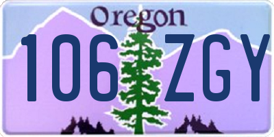 OR license plate 106ZGY