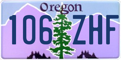 OR license plate 106ZHF