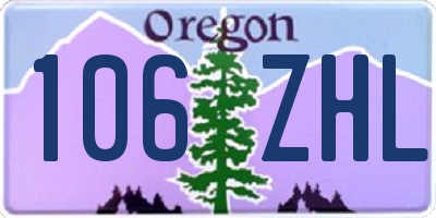 OR license plate 106ZHL