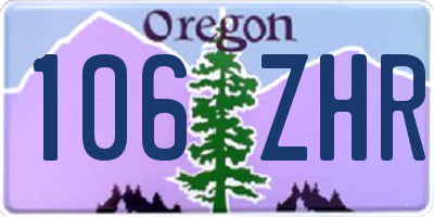 OR license plate 106ZHR