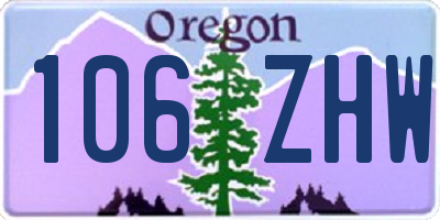 OR license plate 106ZHW