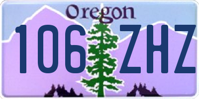 OR license plate 106ZHZ