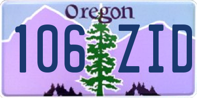 OR license plate 106ZID