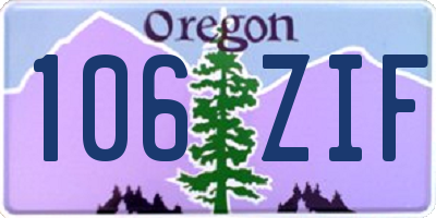 OR license plate 106ZIF