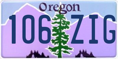 OR license plate 106ZIG