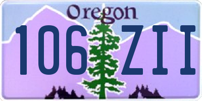 OR license plate 106ZII