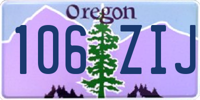 OR license plate 106ZIJ