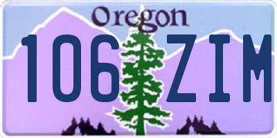 OR license plate 106ZIM