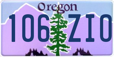 OR license plate 106ZIO