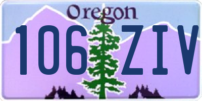 OR license plate 106ZIV