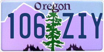OR license plate 106ZIY