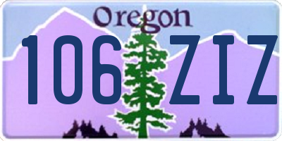 OR license plate 106ZIZ