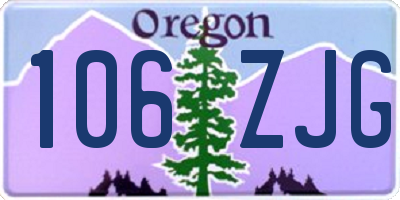 OR license plate 106ZJG