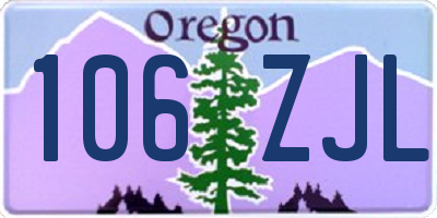 OR license plate 106ZJL
