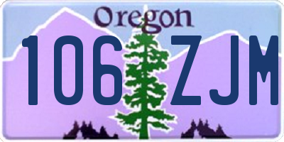 OR license plate 106ZJM