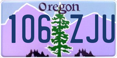 OR license plate 106ZJU