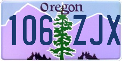 OR license plate 106ZJX