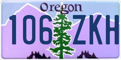 OR license plate 106ZKH
