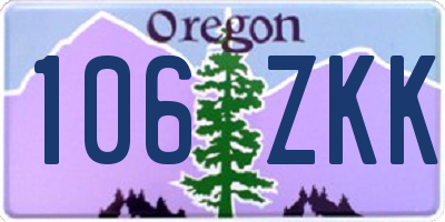 OR license plate 106ZKK