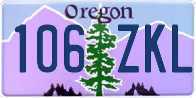 OR license plate 106ZKL