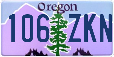 OR license plate 106ZKN