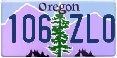 OR license plate 106ZLO