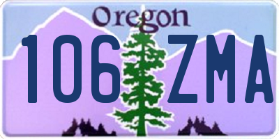 OR license plate 106ZMA