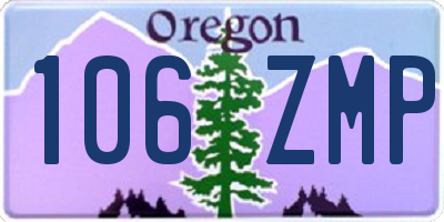 OR license plate 106ZMP