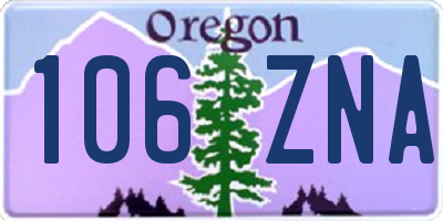 OR license plate 106ZNA