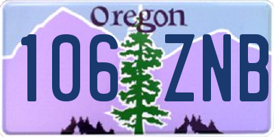 OR license plate 106ZNB