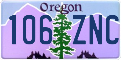 OR license plate 106ZNC